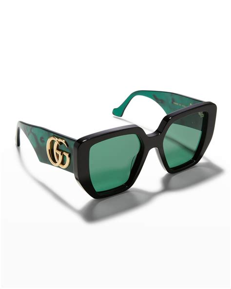 gucci oversized rectangular acetate sunglasses